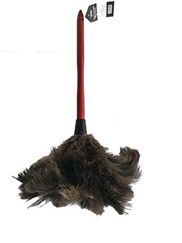 AAYU Premium Professional Feather Duster | Natural Household Duster for Feather Moping | Cleaning Accessories | Eco-Friendly Genuine Ostrich Feather with Wooden Handle | Reusable (Black)