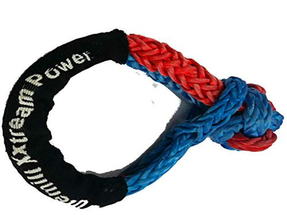 Jutemill Brand 7/16&quot; UHMWPE Soft Shackles w/ 6&quot; Loop diameter Bi-Color (Blue &amp; Red) 34000 lbs Breaking strength