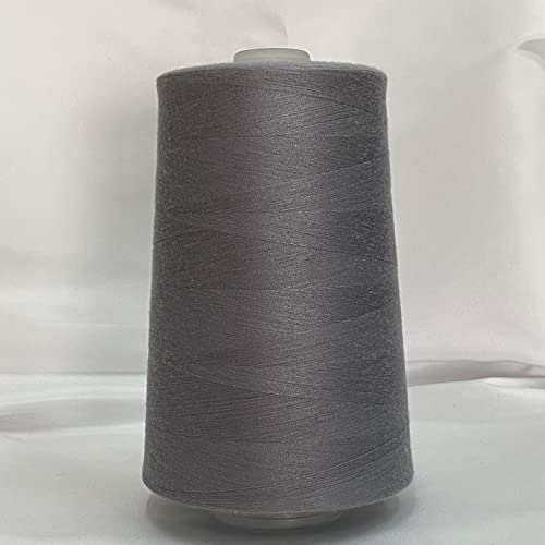 Jutemill Polyester Sewing Embroidery Thread Jumbo Spool Single Needle Threads for Sewing Embroidery Machine Thread Cone (25600 Yard - Gray)