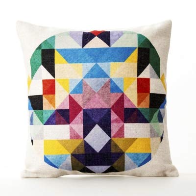 AAYU Geometric Pattern Decorative Throw Pillow Covers 18 x 18 Inch Set of 4 Linen Cushion Covers for Couch Sofa Bed Home Decor