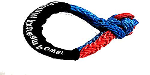 Jutemill Brand 7/16&quot; UHMWPE Soft Shackles w/ 6&quot; Loop diameter Bi-Color (Blue &amp; Red) 34000 lbs Breaking strength