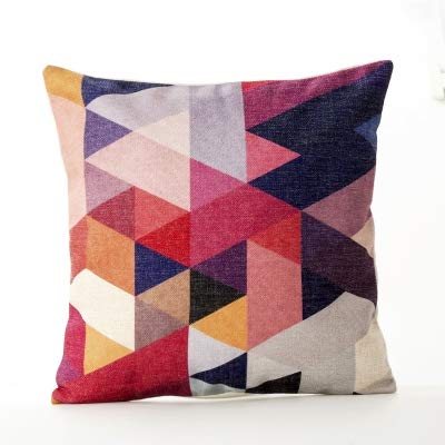 AAYU Geometric Pattern Decorative Throw Pillow Covers 18 x 18 Inch Set of 4 Linen Cushion Covers for Couch Sofa Bed Home Decor