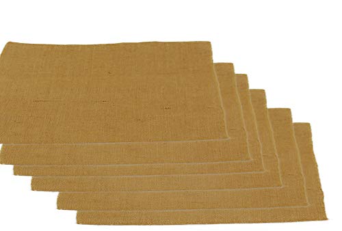  Pack of 6 Pieces Wedding 14 x 18 inch Long Natural Burlap Table Runner