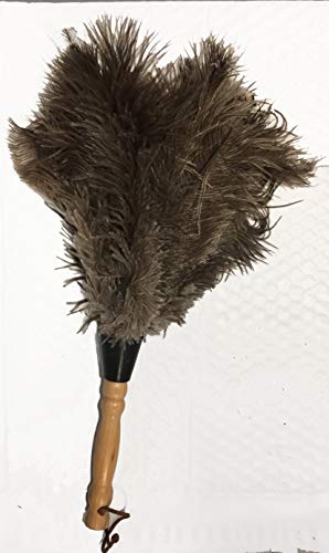 AAYU Premium Ostrich Feather Duster 40 cm | Natural Duster for Feather Moping and Cleaning Eco-Friendly, Genuine Ostrich with Wooden Handle Easy to Clean Reuse
