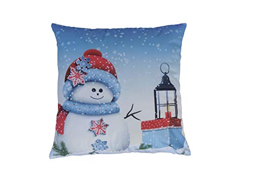 AAYU Christmas Cushion Covers 18 x 18 Inch Snowman Velvet Decorative Throw Pillow Covers for Sofa Couch Bed and Home Decor