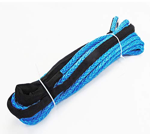 Jutemill Synthetic Winch Rope 1/2 Inch X 50 ft Blue. Recovery Cable for ATV UTV SUV 4 Truck Hitch, Boat Trailer, Tow Rope, Ramsey Replacements (1/2&quot; x 50ft, Blue)