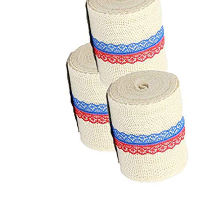 AAYU Burlap Ribbon with Bi-Color Lace | Perfect for Party Wedding | DIY Craft | Holiday Decoration …