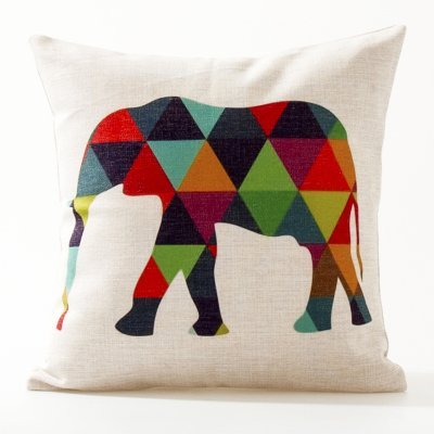 AAYU Elephant Decorative Throw Pillow Covers 18 x 18 Inch Set of 2 Linen Cushion Covers for Couch Sofa Bed Home Decor