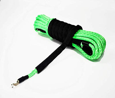 Jutemill Synthetic Winch Rope Green 1/2" x 50 feet |UV Resistance Twisted Winch-Cable for ATVs Winches| ATV, UTV, SUV, Truck, Off-Road Gear | Heavy Tow/Trailer Accessories