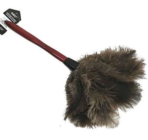 AAYU Premium 14.5&quot; Feather Duster for Home | Natural Duster for Cleaning and Feather Moping | Eco Friendly | Genuine Ostrich Feather Duster with Wooden Handle | Easy to Clean Dust and Reuse (36 cm)