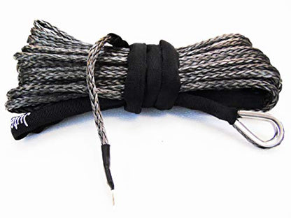 Boat Ramsey Synthetic Winch Rope - Gray | Winch Line Cable for Off Road ATV/UTV, SUV, Truck