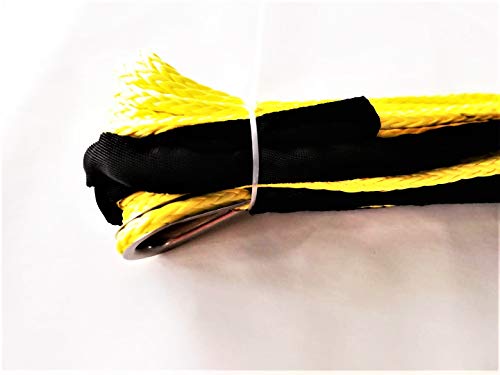 JUTEMILL Synthetic Winch Rope 1/2" -50' Yellow, Braided Heavy Duty Off Road Recovery Winch-Cable 1/2 inch by 50 feet for ATV UTV Towing Truck Tow/Trailer, Heavy-Lifting Kit & Fishing Boat