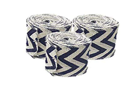 AAYU Natural Burlap Ribbon 2 Inch X 5 Yards Blue and White Jute Ribbon for Crafts Gift Wrapping WeddingAAYU Natural Burlap Ribbon 2 Inch X 5 Yards Blue and White Jute Ribbon for Crafts Gift Wrapping Wedding