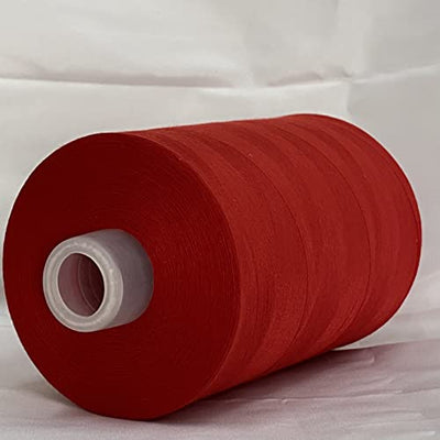 Jutemill Red Polyester Jumbo Spool Single Needle Threads for Sewing Embroidery Machine All Purpose Polyester Thread Cone (25600 Yard)