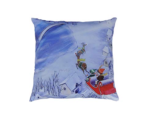 AAYU Christmas Cushion Covers 18 x 18 Inch Elf on Reindeer Velvet Decorative Throw Pillow Covers for Sofa Couch Bed and Home Decor