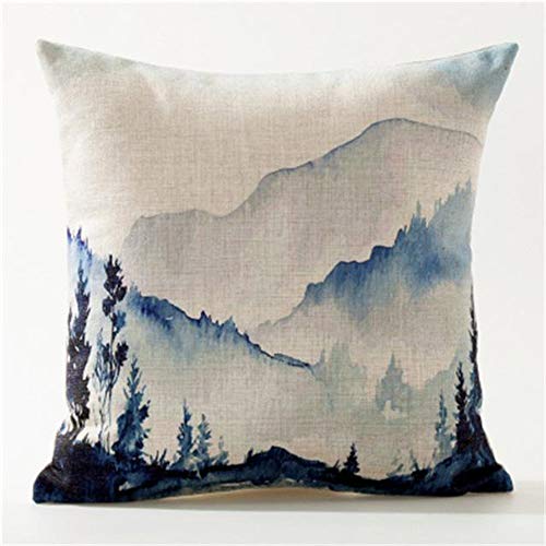 AAYU Pillow Covers by 18 X 18 Inch | 45 X 45 cm | 2 Pieces Set | Decorative Pillow Cushion Covers for Sofa Bedroom Car Couch Square (Water Colour Forest Series)