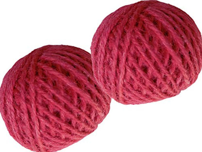 Pink Natural Jute Twine Ball | Jute Burlap Garden Strings | Gardening Twines | Jute Rope Ball for Craft 