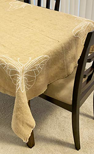 No Fray Butterfly Printed Table Toppe Burlap