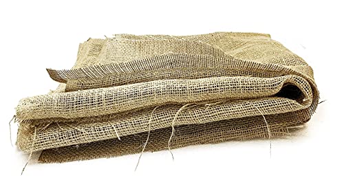 4 pcs Pack 54 inch x 50" Burlap Square Sheet, Light Weight and Loose Weaved Jute- Burlap for Gardening Supplies, planters ,Total 75 Square feet Covering Raised Bed Liner