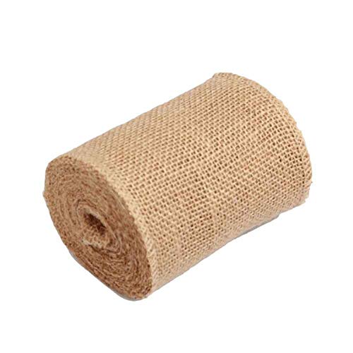 AAYU Natural Burlap Ribbon Roll 6 Inches X 5 Yards Pack of 3 Organic Jute Ribbon for Crafts Gift Wrapping Wedding