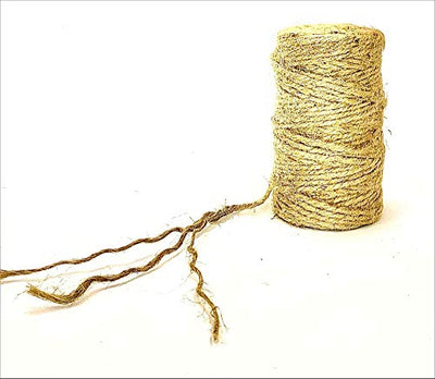 AAYU Natural Jute Twine 3Ply 500 Feet Jute Rope for Industrial, Packaging, Arts & Crafts, Gift Wrap, Decoration, Bundling, Gardening and Home