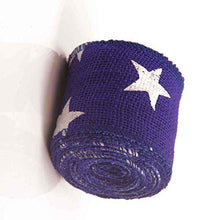 Load image into Gallery viewer, AAYU Star Printed Burlap Ribbon Rolls | 3 Inch X 5 Yards | 3 Pack Rolls | Natural, Eco-Friendly | Perfect for Party Wedding DIY Holiday Craft Decoration | Total 45 ft in a Pack - Jutemill 
