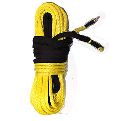 JUTEMILL Synthetic Winch Rope 1/2" -50' Yellow, Braided Heavy Duty Off Road Recovery Winch-Cable 1/2 inch by 50 feet for ATV UTV Towing Truck Tow/Trailer, Heavy-Lifting Kit & Fishing Boat