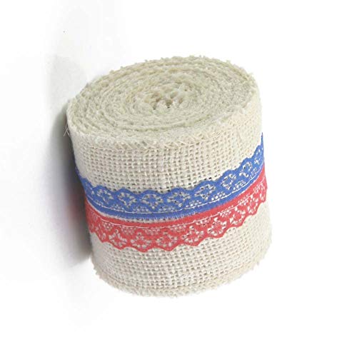 AAYU Star Printed Burlap Ribbon Rolls | 3 Inch X 5 Yards | 3 Pack Rolls | Natural, Eco-Friendly | Perfect for Party Wedding DIY Holiday Craft Decoration | Total 45 ft in a Pack - Jutemill 