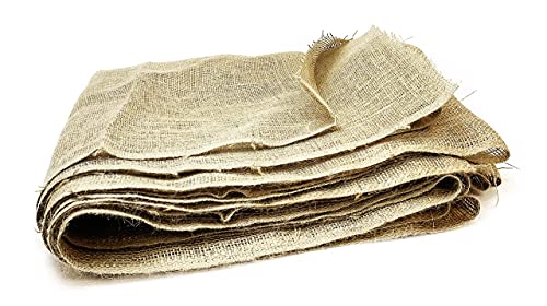 4 pcs Pack 54 inch x 50&quot; Burlap Square Sheet, Light Weight and Loose Weaved Jute- Burlap for Gardening Supplies, planters ,Total 75 Square feet Covering Raised Bed Liner