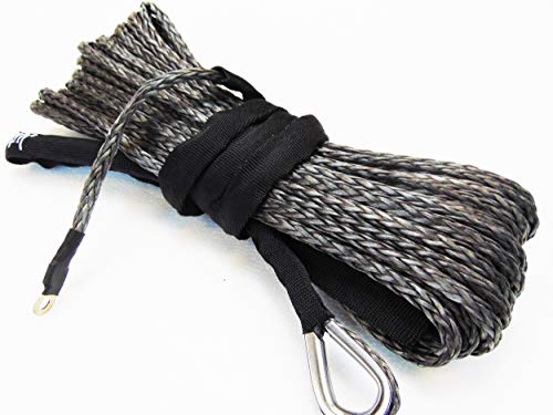 Boat Ramsey Synthetic Winch Rope - Gray | Winch Line Cable for Off Road ATV/UTV, SUV, Truck
