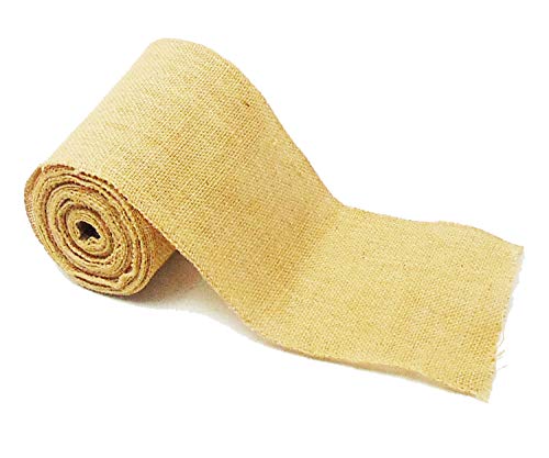 Natural Jute Burlap Ribbon Roll for Craft Decoration | Burlap Roll Jute | Jute Ribbon Roll - 6 Inches X 5 Yards Pack of 3