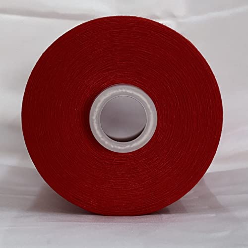 Jutemill Red Polyester Jumbo Spool Single Needle Threads for Sewing Embroidery Machine All Purpose Polyester Thread Cone (25600 Yard)