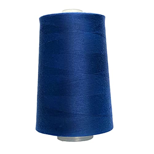 Jutemill Blue Textured Polyester Thread for Serger/Overlock Machine (60/2 - 0.1mm) Jumbo Spool