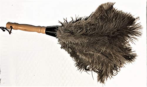 AAYU Premium Ostrich Feather Duster 40 cm | Natural Duster for Feather Moping and Cleaning Eco-Friendly, Genuine Ostrich with Wooden Handle Easy to Clean Reuse
