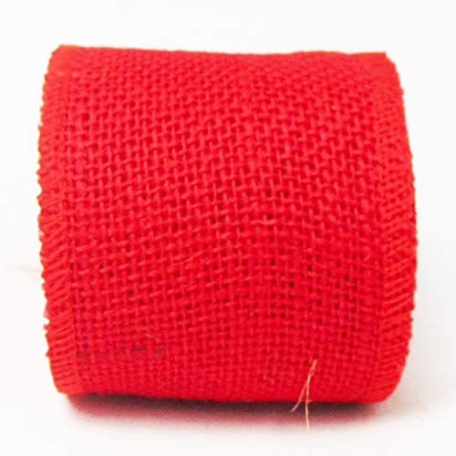 AAYU Burlap Ribbon Roll 3 Inch x 5 Yards Red Jute Ribbon for Crafts Gift Wrapping Wedding