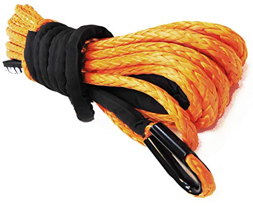 AAYU Jutemill Synthetic Winch Rope - 1/2" x 50' Feet Winch Cable Orange Winch Rope 23700 LBs with Sheath for ATVs Winches ATV UTV SUV Truck Boat Ramsey Synthetic Winch Rope
