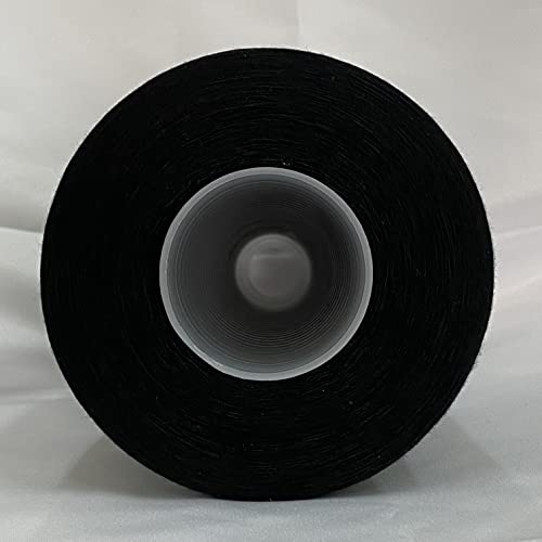 Jutemill Black Textured Polyester Sewing Thread for Serger Overlock Machine All Purpose Jumbo Spool 25600 Yards