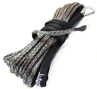 1/4"- 50 feet Gray Synthetic Winch Rope | 1/4-inch Winch Recovery Cable | Great for Off Road ATVs Winches, ATV/UTV, SUV, Truck, 4x4, Boat Ramsey (1/4" x 50ft, Gray)