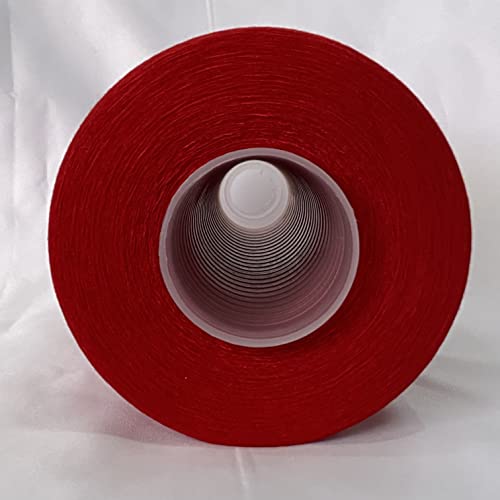 Jutemill Red Polyester Jumbo Spool Single Needle Threads for Sewing Embroidery Machine All Purpose Polyester Thread Cone (25600 Yard)