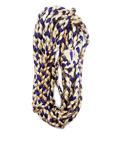 AAYU Hand Made Jute Braided Rope | 3 Strand | 1/2" x 30 feet per Hank (Violet Mix) | Indian Jute, Jute Threads | Jute Yarn Braided with Violet Color Jute Fiber