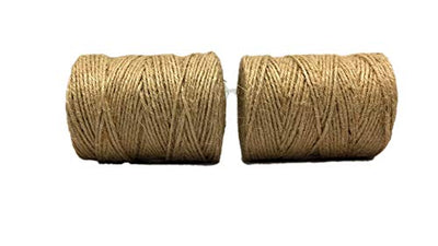 AAYU Jute Twine Spool | 4 Pack | 4 Ply 1360 Feet | Eco-Friendly Natural Rope for DIY, Arts and Crafts, Gift Wrapping, Bundling, Gardening, Packing String