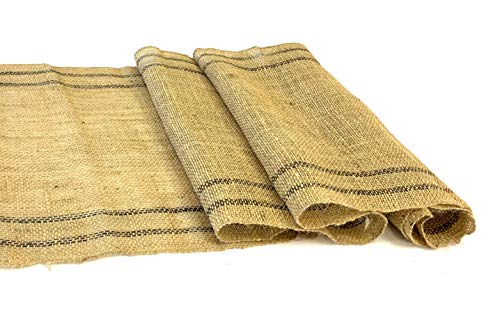 AAYU Burlap Table Runner, 2 Black Stripes Inlay on Both Edges Size: 14 Inch X 72 Inch | Classic, Rustic, No Fray | Vintage Sack Design Wedding Yute Table Runners (14 Inch X 72 inch)
