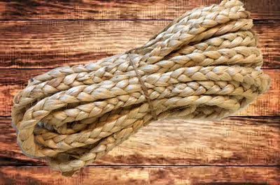 AAYU Hand Made Jute Braid Rope |3 Strand | 1/2" x 30 feet per Hank (Natural) Indian Jute, Jute Fiber, Jute Yarn Braided with Natural Fiber - Braided Jute, Natural Jute