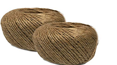 2 Pack - Jute Twine Ball, Total 800 Ft 3 Ply 400 ft Each, Jute-Burlap Garden Strings, Craft or Decoration (Natural)