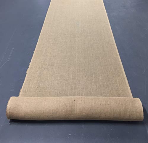 AAYU Burlap Fabric Aisle-Runner 34&quot; by 60 feet Roll | 34 inch x 20 Yards | 10 oz | No Fray | Eco-Friendly, Natural Burlaps Roll | Landscaping Barriers | Gardening | Narrow Aisle Runner (60 feet)