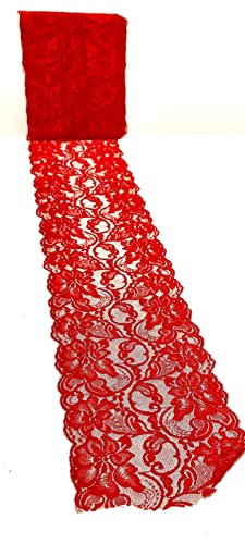 5-1/2" X 10 Yards - 30 feet Red Floral Sewing lace Trim ,