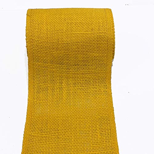 AAYU Natural Burlap Ribbon Roll 3 Inch x 5 Yards Yellow Jute Ribbon for Crafts Gift Wrapping Wedding