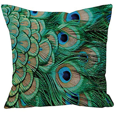AAYU Feather Decorative Throw Pillow Covers 20 x 20 Inch Set of 2 Linen Cushion Covers for Couch Sofa Bed Home Decor