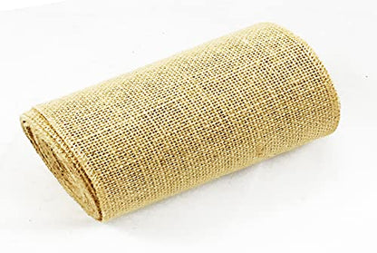 6&quot; X 15 feet -10 Yards | Finished Edges Tight Weave Great for a Variety of Craft, Decoration, and DIY Projects (Natural, 6 Inch 5 Yards)