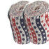 AAYU Natural Burlap Ribbon Roll 5 Inch X 5 Yards Red Blue White Star Print Jute Ribbon for Crafts Gift Wrapping Wedding